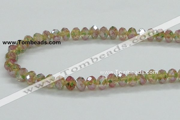 CLG03 12 inches 6*8mm faceted rondelle handmade lampwork beads