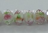 CLG04 12 inches 6*8mm faceted rondelle handmade lampwork beads