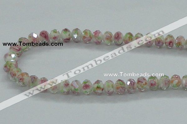 CLG04 12 inches 6*8mm faceted rondelle handmade lampwork beads