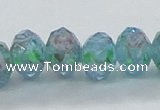 CLG05 12 inches 6*8mm faceted rondelle handmade lampwork beads