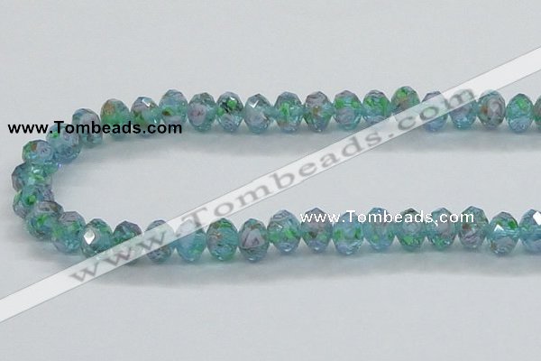 CLG05 12 inches 6*8mm faceted rondelle handmade lampwork beads