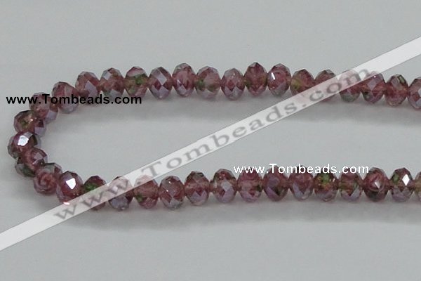 CLG06 12 inches 6*8mm faceted rondelle handmade lampwork beads