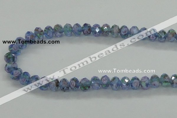 CLG07 12 inches 6*8mm faceted rondelle handmade lampwork beads