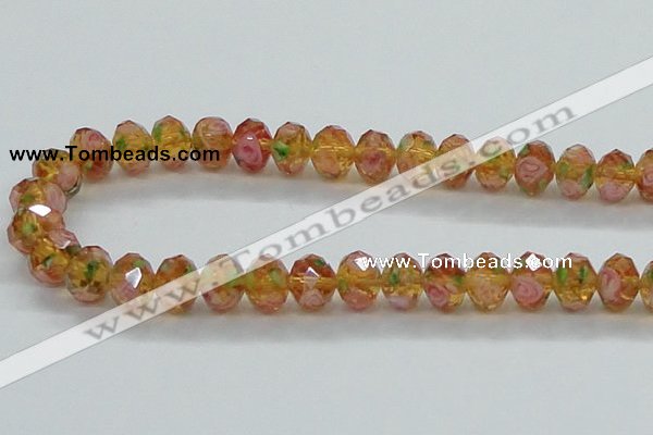 CLG08 12 inches 6*8mm faceted rondelle handmade lampwork beads