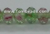 CLG09 12 inches 6*8mm faceted rondelle handmade lampwork beads