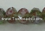 CLG10 12 inches 6*8mm faceted rondelle handmade lampwork beads