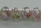 CLG11 12 inches 6*8mm faceted rondelle handmade lampwork beads