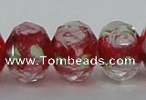 CLG12 13.5 inches 9*12mm faceted rondelle handmade lampwork beads