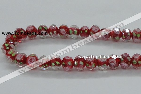 CLG12 13.5 inches 9*12mm faceted rondelle handmade lampwork beads