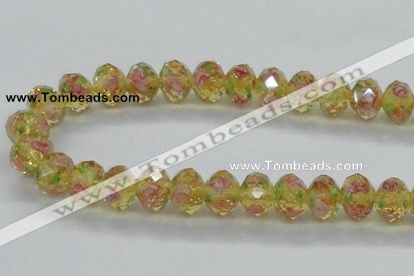 CLG14 13.5 inches 9*12mm faceted rondelle handmade lampwork beads