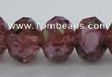 CLG15 13.5 inches 9*12mm faceted rondelle handmade lampwork beads