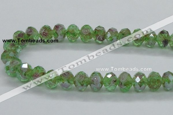 CLG16 13.5 inches 9*12mm faceted rondelle handmade lampwork beads