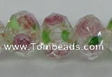 CLG18 13.5 inches 9*12mm faceted rondelle handmade lampwork beads