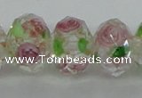 CLG18 13.5 inches 9*12mm faceted rondelle handmade lampwork beads