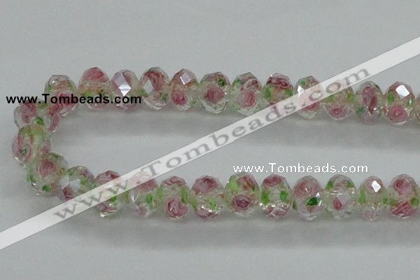 CLG18 13.5 inches 9*12mm faceted rondelle handmade lampwork beads