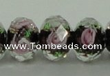 CLG19 13.5 inches 9*12mm faceted rondelle handmade lampwork beads