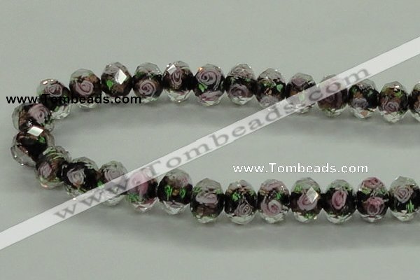 CLG19 13.5 inches 9*12mm faceted rondelle handmade lampwork beads