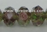 CLG22 13.5 inches 9*12mm faceted rondelle handmade lampwork beads