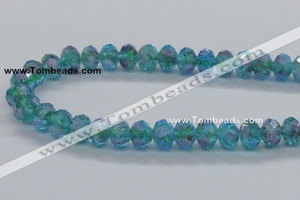 CLG23 13.5 inches 9*12mm faceted rondelle handmade lampwork beads