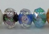 CLG24 13.5 inches 9*12mm faceted rondelle handmade lampwork beads