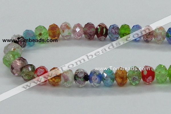 CLG24 13.5 inches 9*12mm faceted rondelle handmade lampwork beads