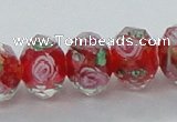 CLG25 15 inches 8*10mm faceted rondelle handmade lampwork beads