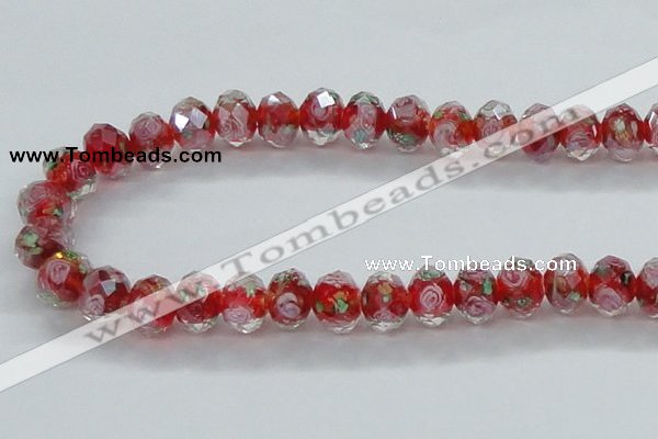 CLG25 15 inches 8*10mm faceted rondelle handmade lampwork beads
