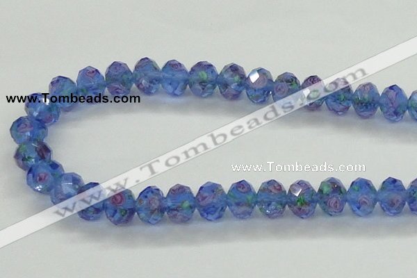 CLG27 15 inches 8*10mm faceted rondelle handmade lampwork beads