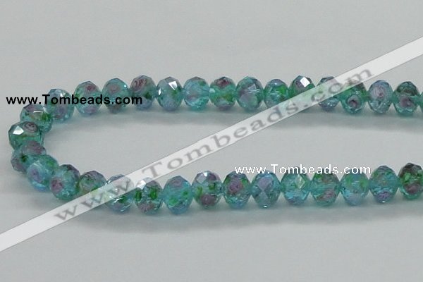 CLG28 15 inches 8*10mm faceted rondelle handmade lampwork beads