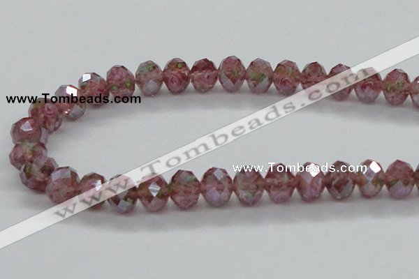 CLG29 15 inches 8*10mm faceted rondelle handmade lampwork beads