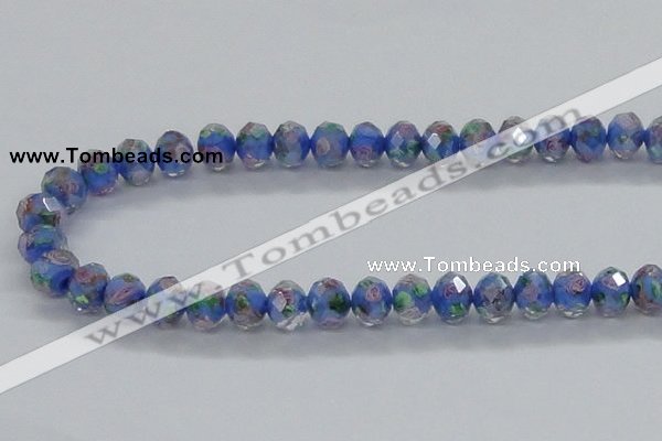 CLG30 15 inches 8*10mm faceted rondelle handmade lampwork beads