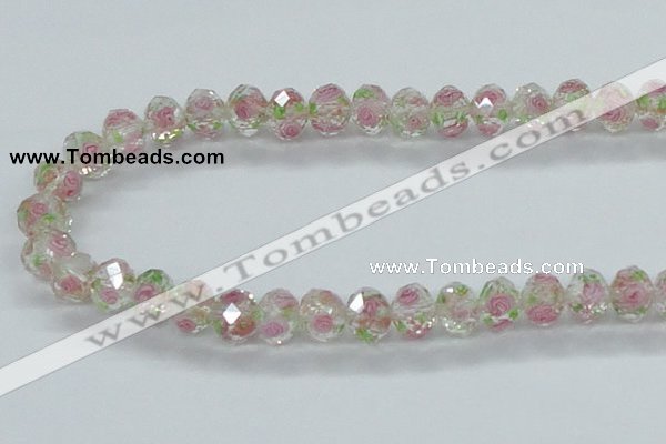 CLG31 15 inches 8*10mm faceted rondelle handmade lampwork beads