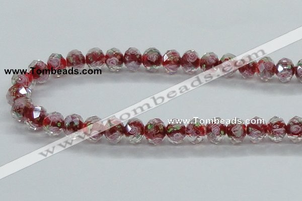 CLG32 15 inches 8*10mm faceted rondelle handmade lampwork beads