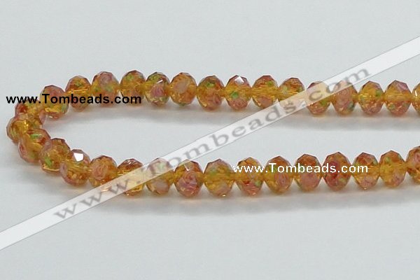 CLG34 15 inches 8*10mm faceted rondelle handmade lampwork beads