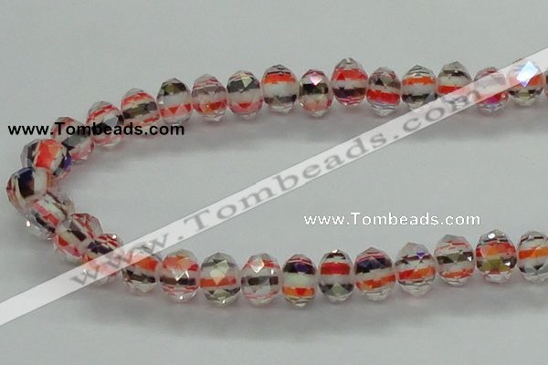 CLG37 14 inches 8*10mm faceted rondelle handmade lampwork beads