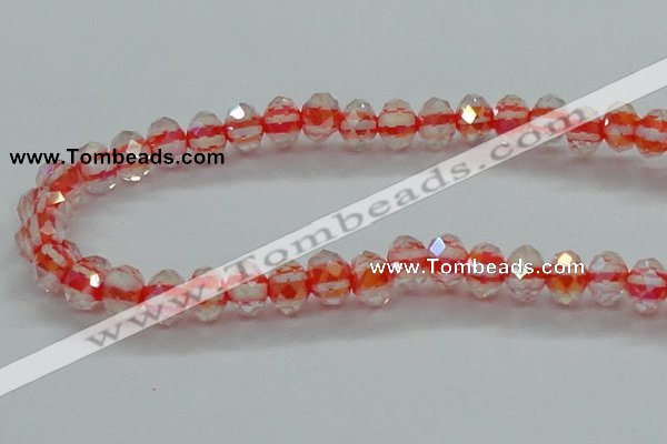 CLG40 14 inches 8*10mm faceted rondelle handmade lampwork beads