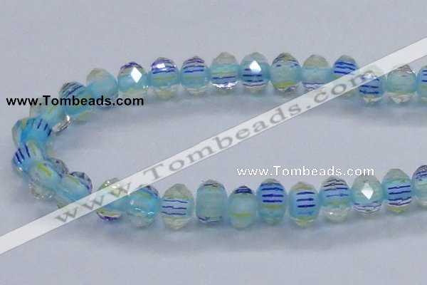 CLG44 13 inches 9*12mm faceted rondelle handmade lampwork beads