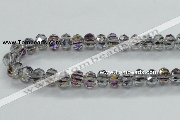CLG49 13 inches 9*12mm faceted rondelle handmade lampwork beads