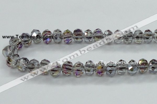 CLG49 13 inches 9*12mm faceted rondelle handmade lampwork beads