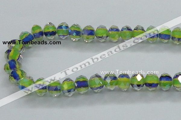 CLG50 13 inches 9*12mm faceted rondelle handmade lampwork beads