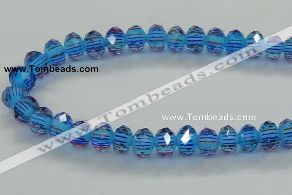 CLG51 13 inches 9*12mm faceted rondelle handmade lampwork beads