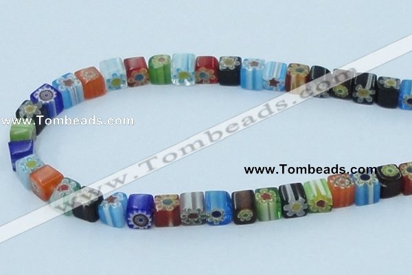 CLG511 16 inches 8*8mm cube lampwork glass beads wholesale