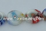 CLG516 16 inches 12mm flat round lampwork glass beads wholesale