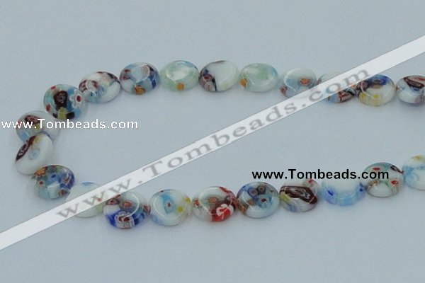 CLG516 16 inches 12mm flat round lampwork glass beads wholesale