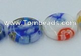 CLG517 16 inches 14mm flat round lampwork glass beads wholesale