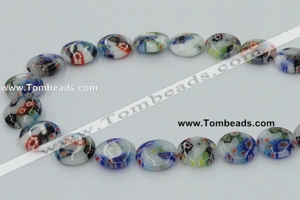 CLG518 16 inches 16mm flat round lampwork glass beads wholesale