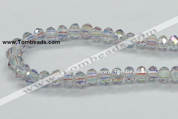 CLG52 13 inches 9*12mm faceted rondelle handmade lampwork beads