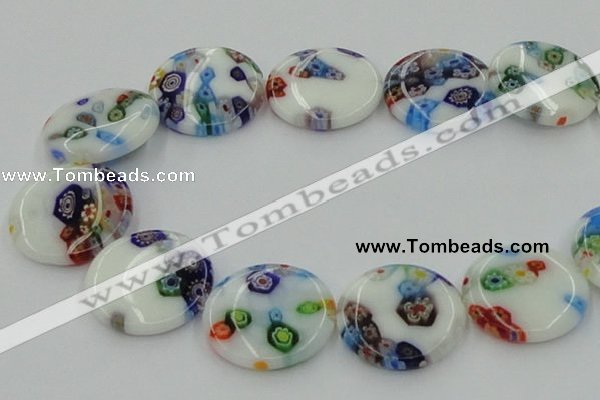 CLG520 16 inches 25mm flat round lampwork glass beads wholesale