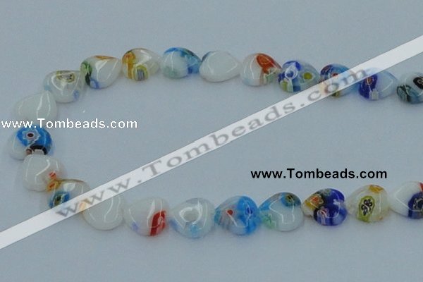 CLG525 16 inches 12*12mm heart lampwork glass beads wholesale