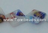 CLG529 16 inches 10*10mm diamond lampwork glass beads wholesale